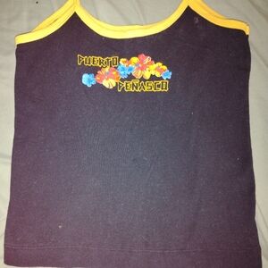 Puerto Penasco Women's black and yellow tank top